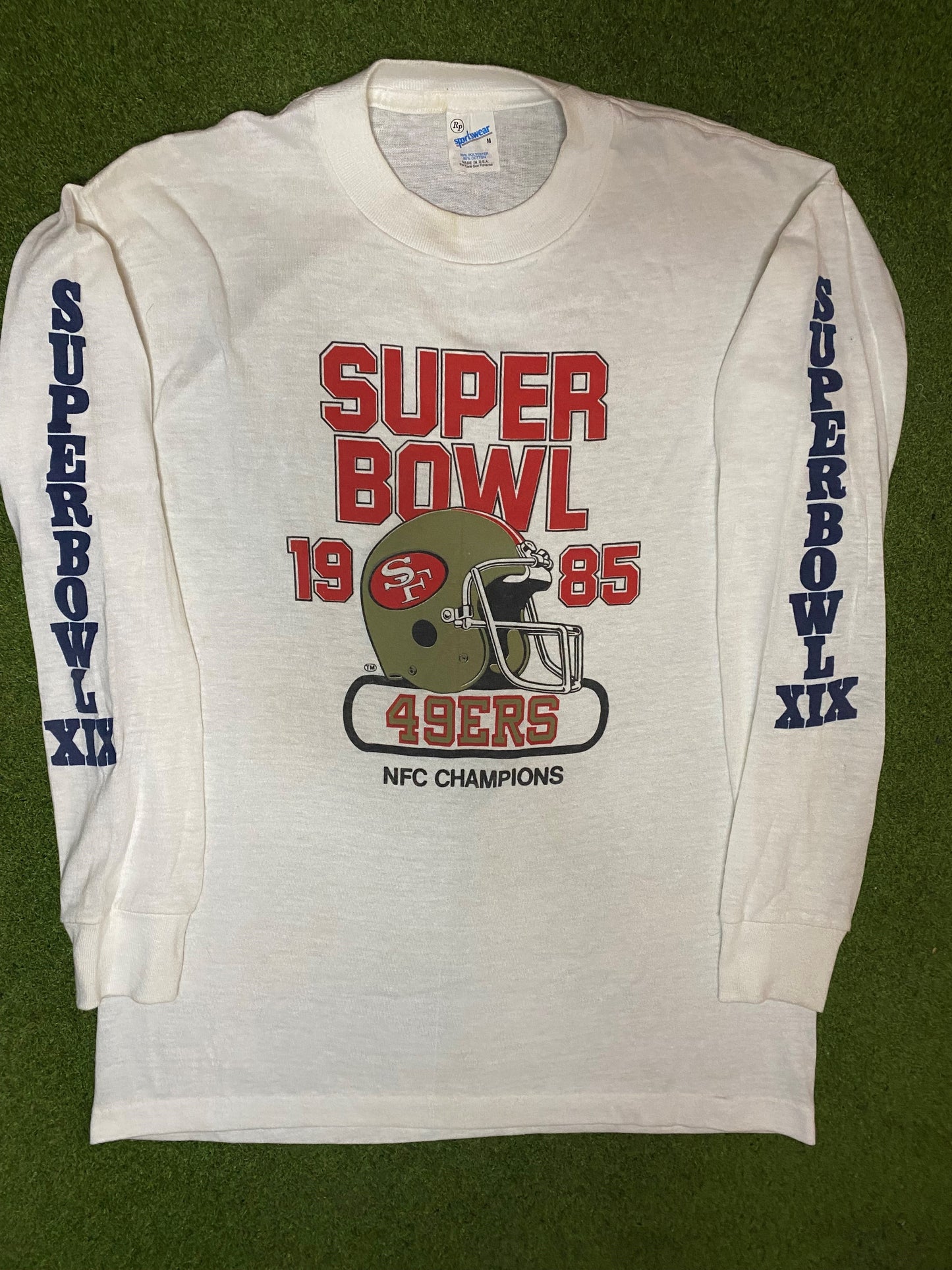 1985 San Francisco 49ers - Super Bowl XIX - Vintage NFL Long Sleeve (Medium)