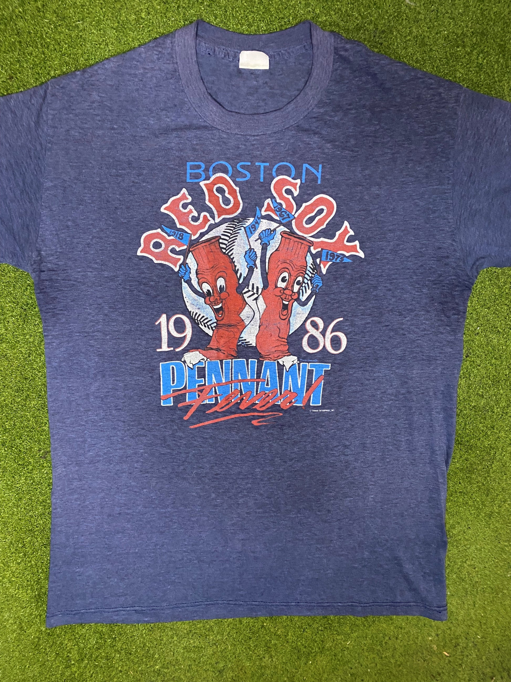 1986 Boston Red Sox - Pennant Fever - Vintage MLB T-Shirt (Large) 