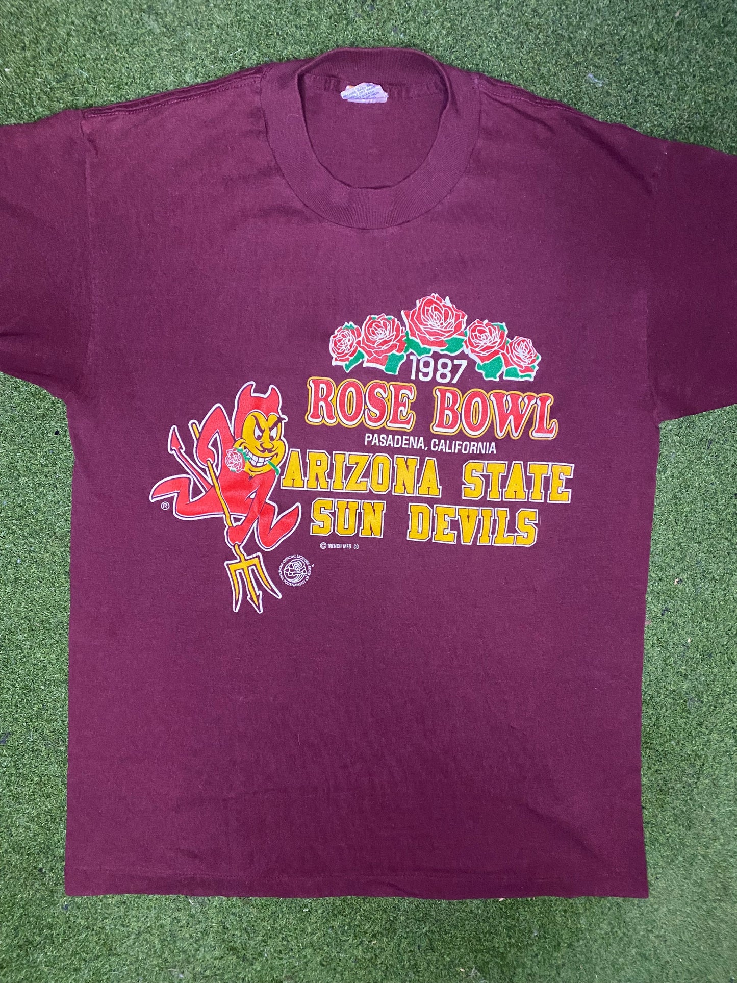 1987 Arizona State Sun Devils - Rose Bowl - Vintage College T-Shirt (Medium) Gametime Vintage