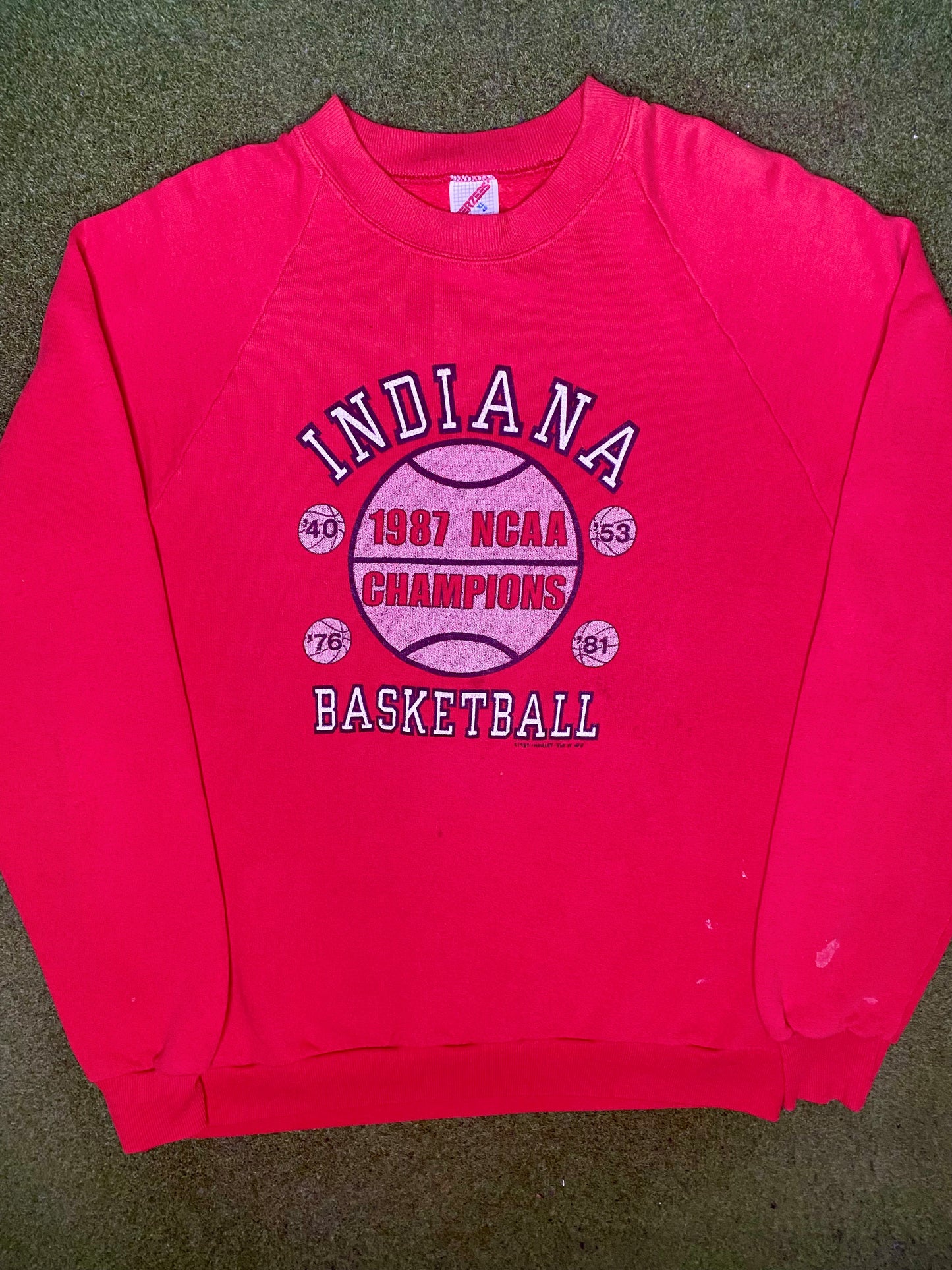 Hoosiers de Indiana de 1987 - Campeones de la NCAA - Sudadera vintage universitaria (XL)