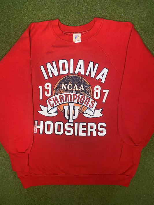 1987 Indiana Hoosiers - National Champions - Vintage College Sweatshirt (XL)