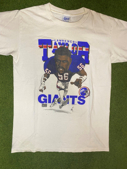 1987 New York Giants - Lawrence Taylor - Vintage NFL Player T-Shirt (Medium) 