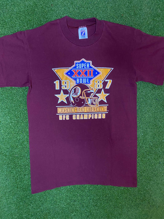 1987 Washington Redskins - NFC Champions - Vintage NFL T-Shirt (Youth XL)