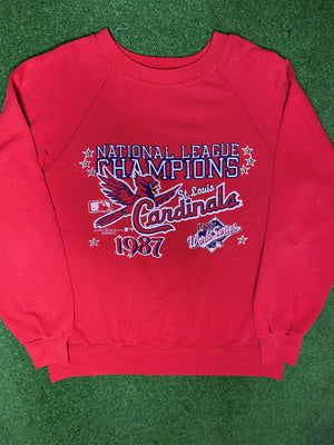 1987 St. Louis Cardinals - NL Champions - Vintage MLB Sweatshirt (Large) - Gametime Vintage