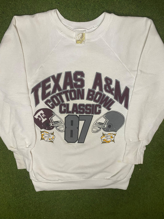 1987 Texas A&M Aggies - Cotton Bowl Classic - Vintage College Sweatshirt (Small)