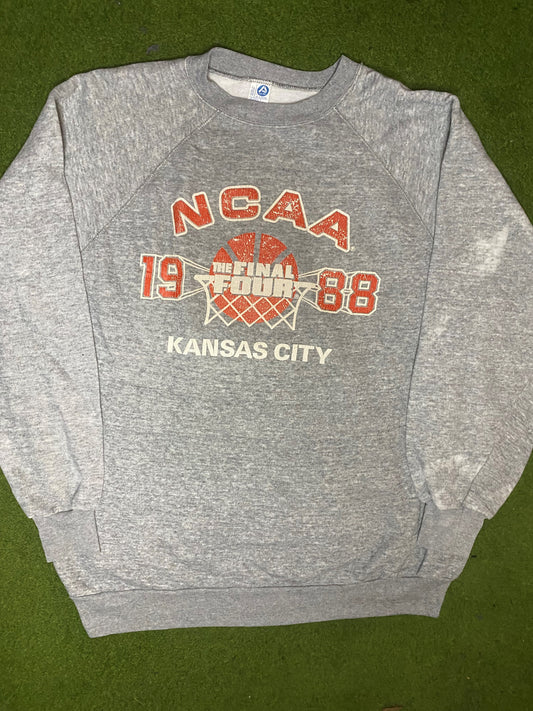 1988 Final Four - Kansas City - Vintage College Basketball Sweatshirt (XL) Gametime Vintage