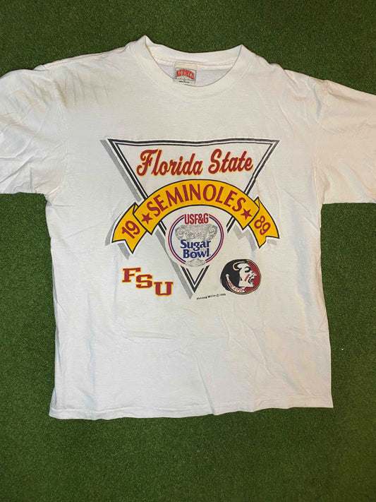 1988 Florida State Seminoles - Sugar Bowl - Vintage College Football T-Shirt (XL) - Gametime Vintage