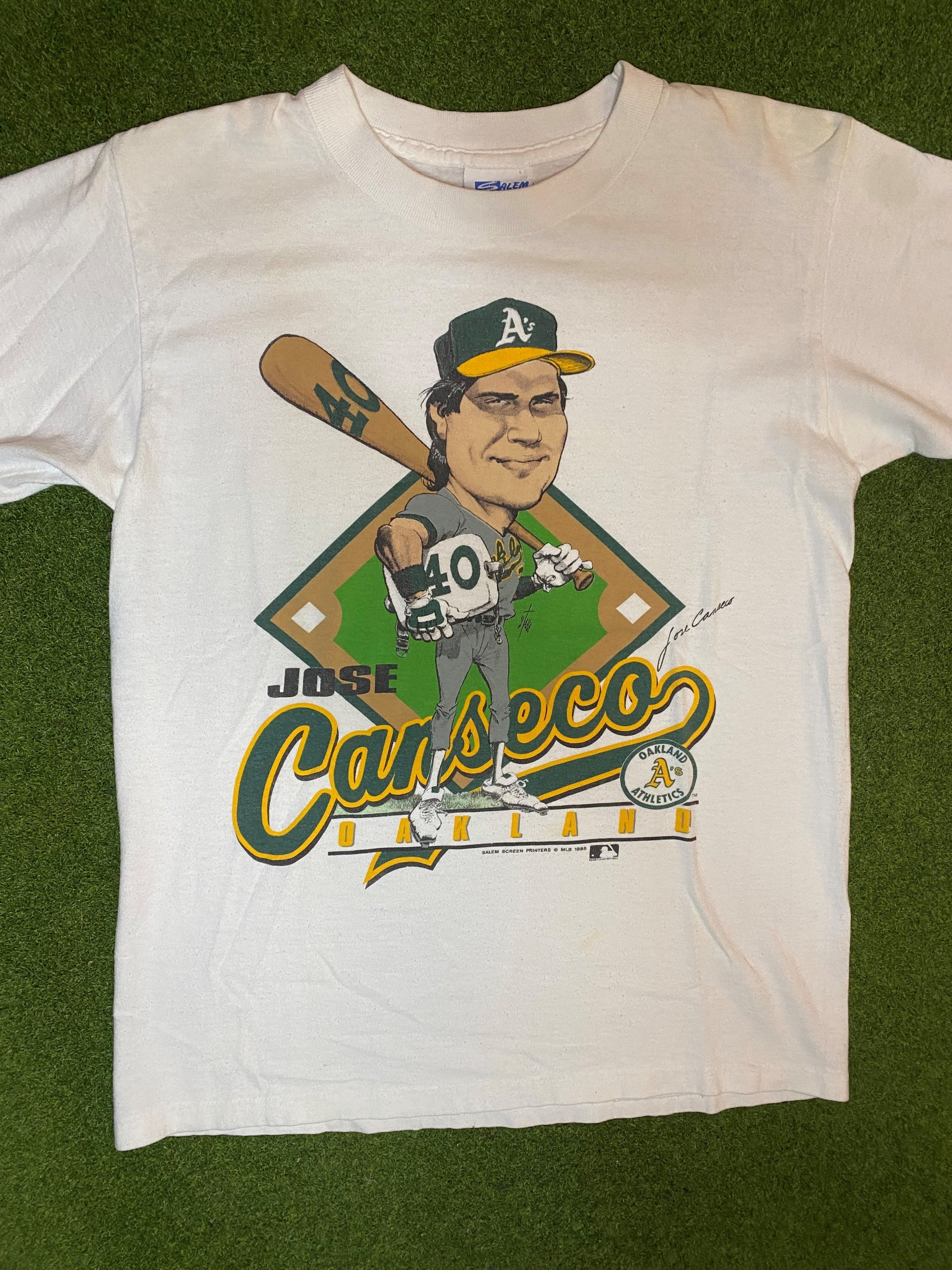 1988 Oakland Athletics - Jose Canseco - Vintage MLB Player T-Shirt (Small) 