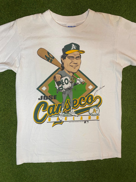1988 Oakland Athletics - Jose Canseco - Vintage MLB Player T-Shirt (Small)