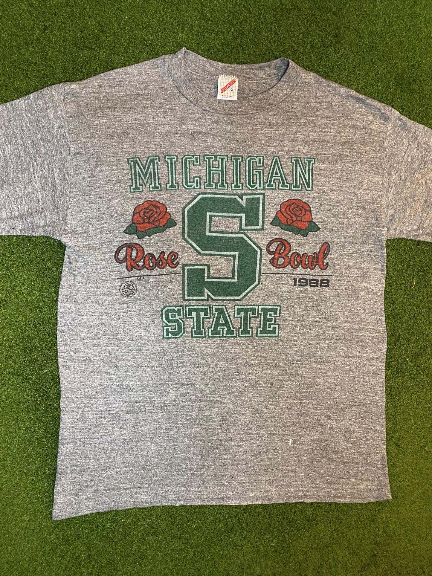 1988 Michigan State Spartans - Rose Bowl - Vintage College Football T-Shirt (XL) 