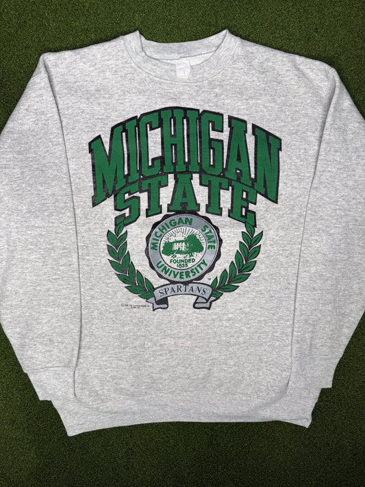 1988 Michigan State Spartans - Vintage University Sweatshirt (Large)