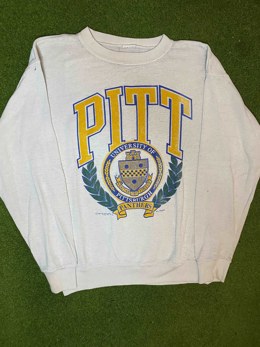 1988 Pittsburgh Panthers - Vintage College Crewneck Sweatshirt (XL) Gametime Vintage