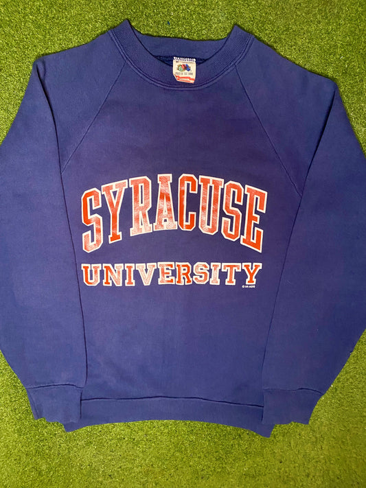 1988 Syracuse Orangemen - Vintage College Crewneck Sweatshirt (Medium)