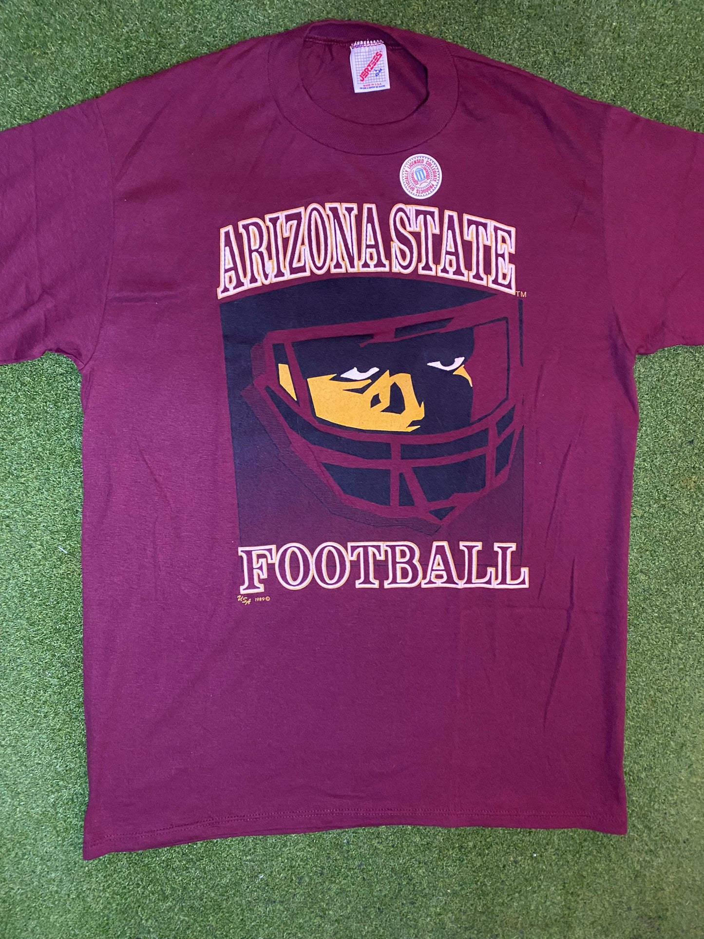 1989 Arizona State Sun Devils - Vintage College Football Tee (Large)