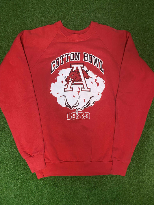 1989 Arkansas Razorbacks - Cotton Bowl - Vintage College Football Crewneck (XL) Gametime Vintage