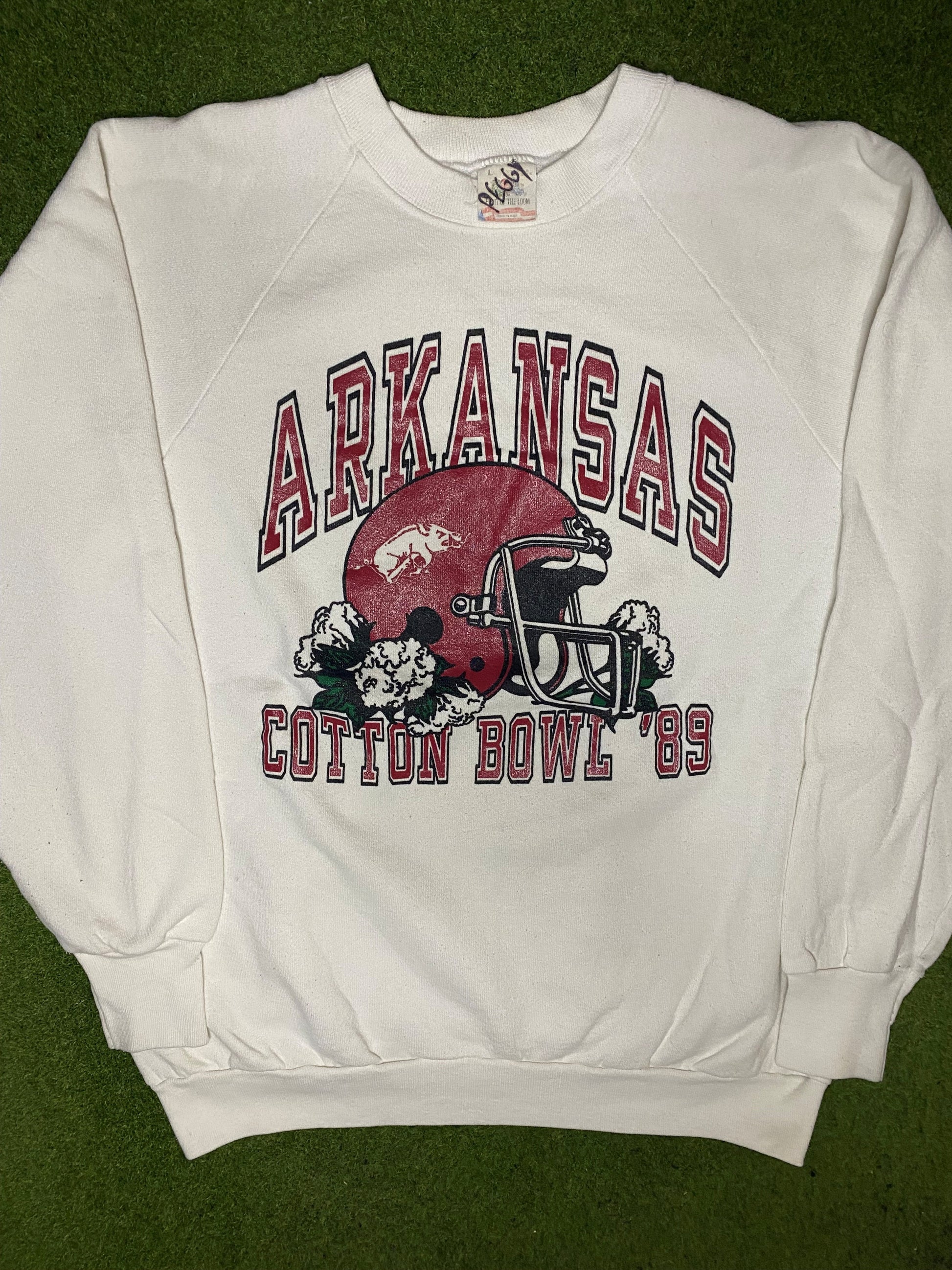 1989 Arkansas Razorbacks - Cotton Bowl - Vintage College Sweatshirt (Large) - Gametime Vintage