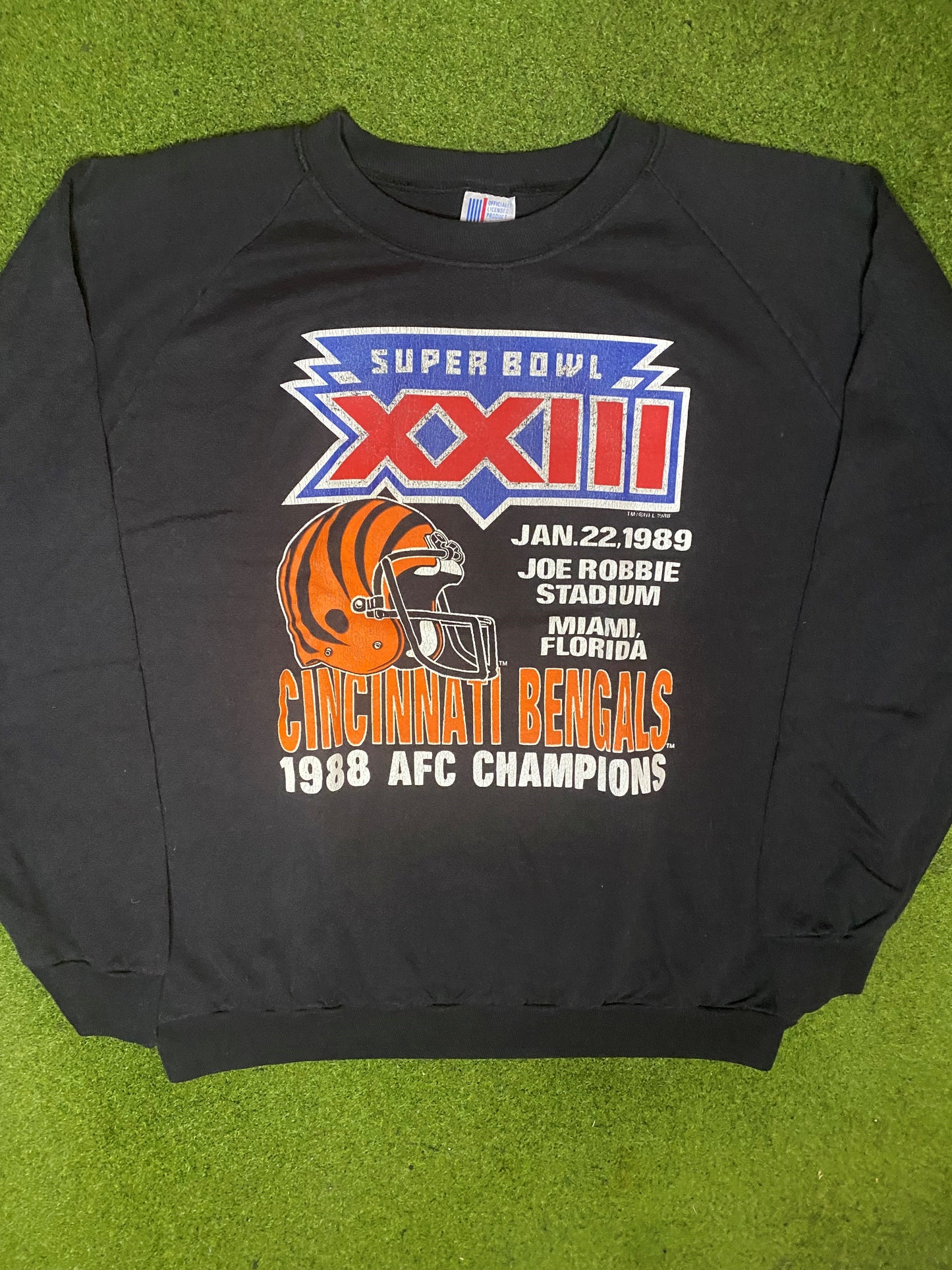 1989 Cincinnati Bengals - Super Bowl XXIII - Vintage NFL Sweatshirt (XL) Gametime Vintage