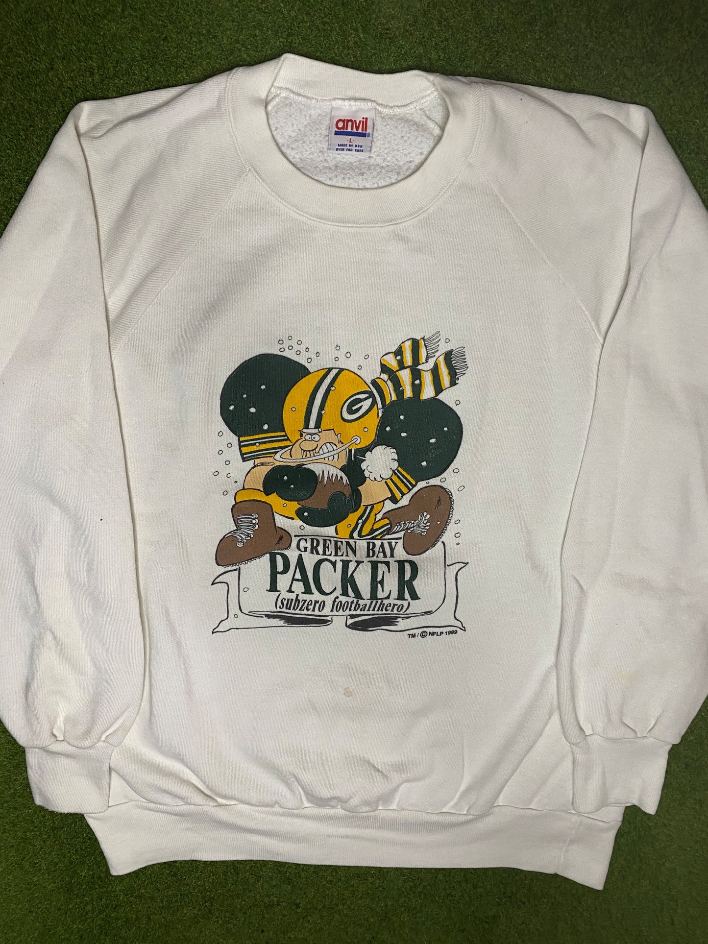 1989 Green Bay Packers - Subzero Football - Vintage NFL Sweatshirt (Large) Gametime Vintage