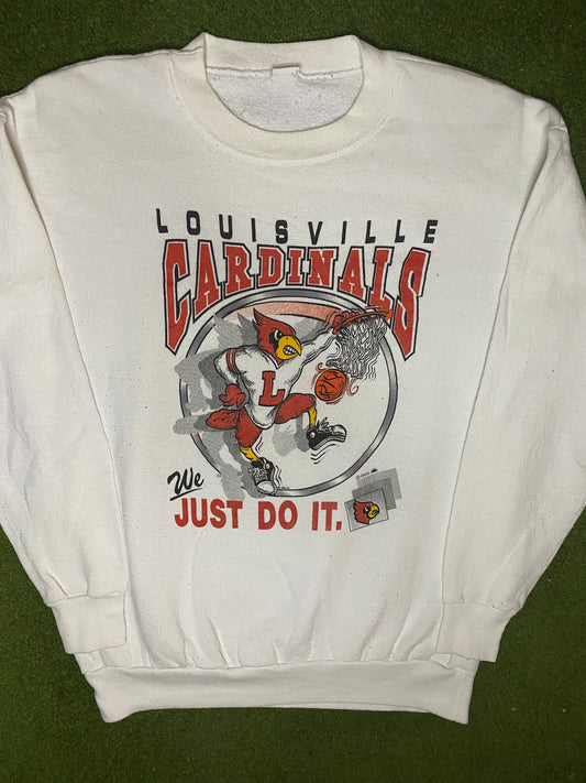 1989 Louisville Cardinals - We Just Do It - Vintage College Basketball T-Shirt (Large)