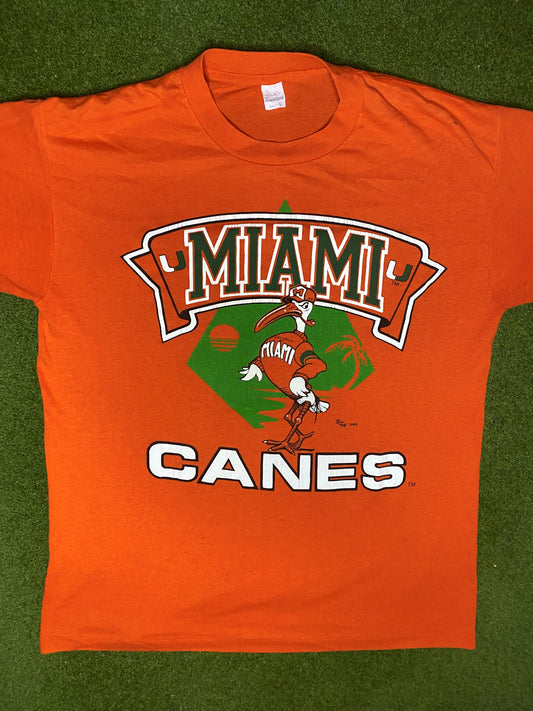 1989 Miami Hurricanes - Vintage College T-Shirt (