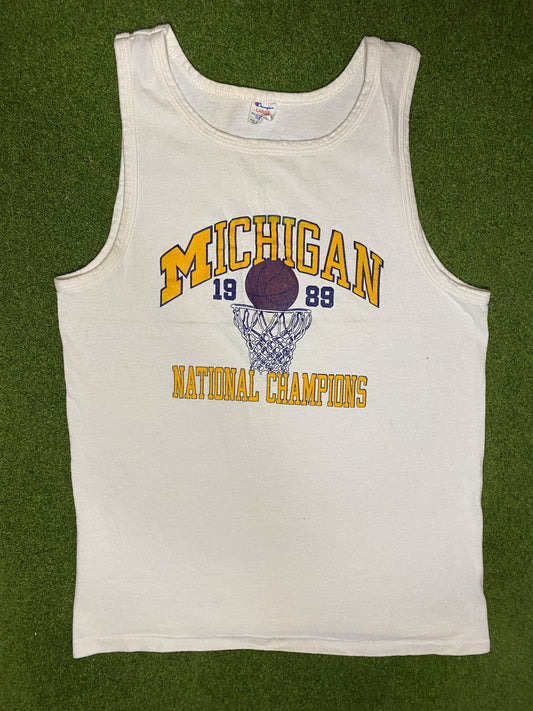 1989 Michigan Wolverines - Vintage College Basketball Tank (Large)