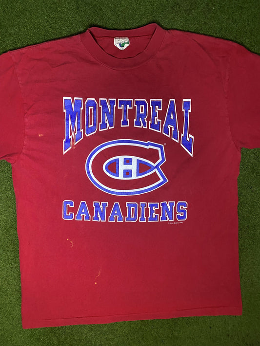 1989 Montreal Canadiens - Vintage NHL T Shirt (Large) - Gametime Vintage