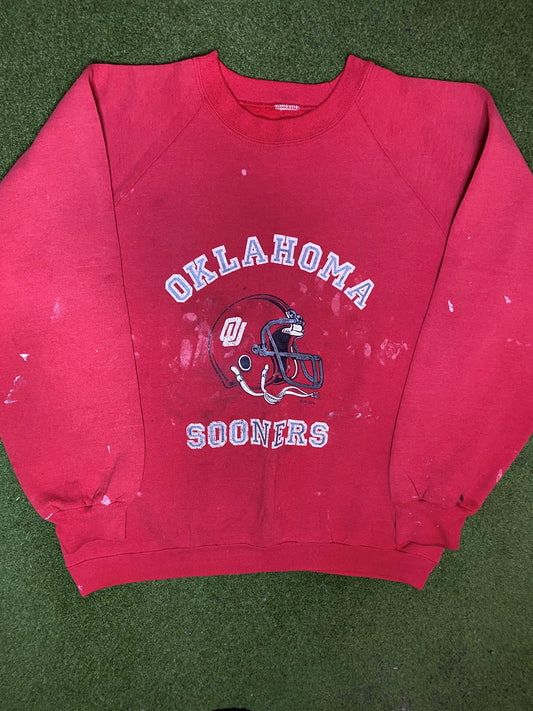 1989 Oklahoma Sooners - Vintage College Football Sweatshirt (Large) 