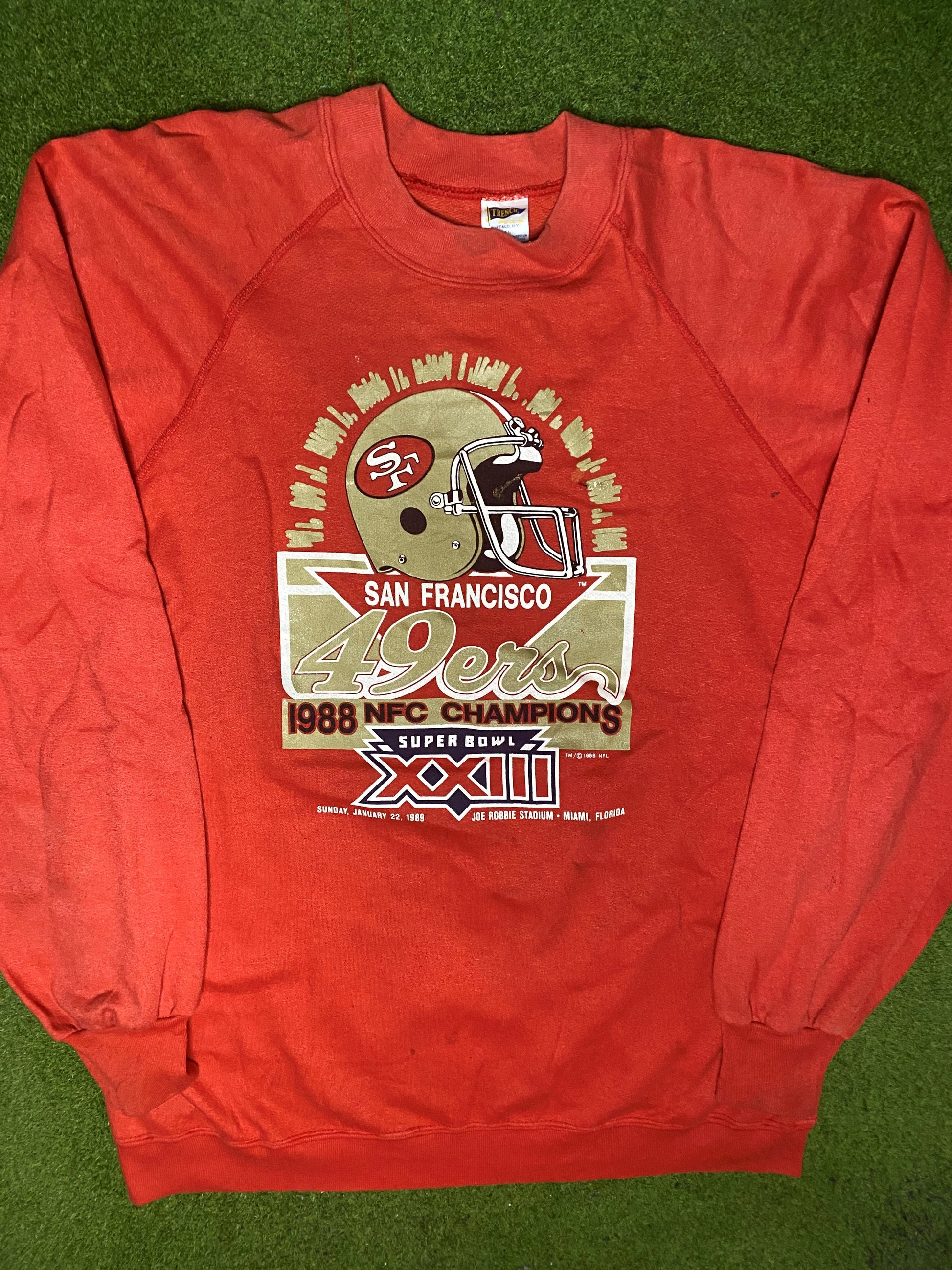 1989 San Francsico 49ers - Super Bowl XXIII - Vintage NFL Sweatshirt (2XL) - Gametime Vintage