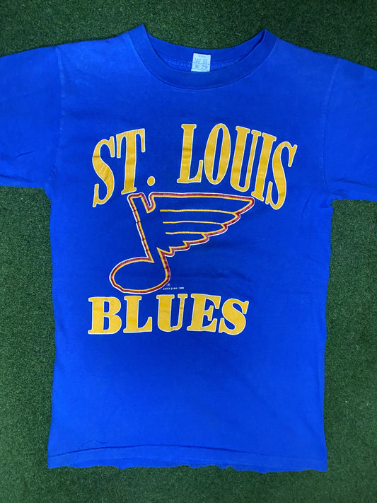 1989 St. Louis Blues - Vintage NHL Tee (Small)