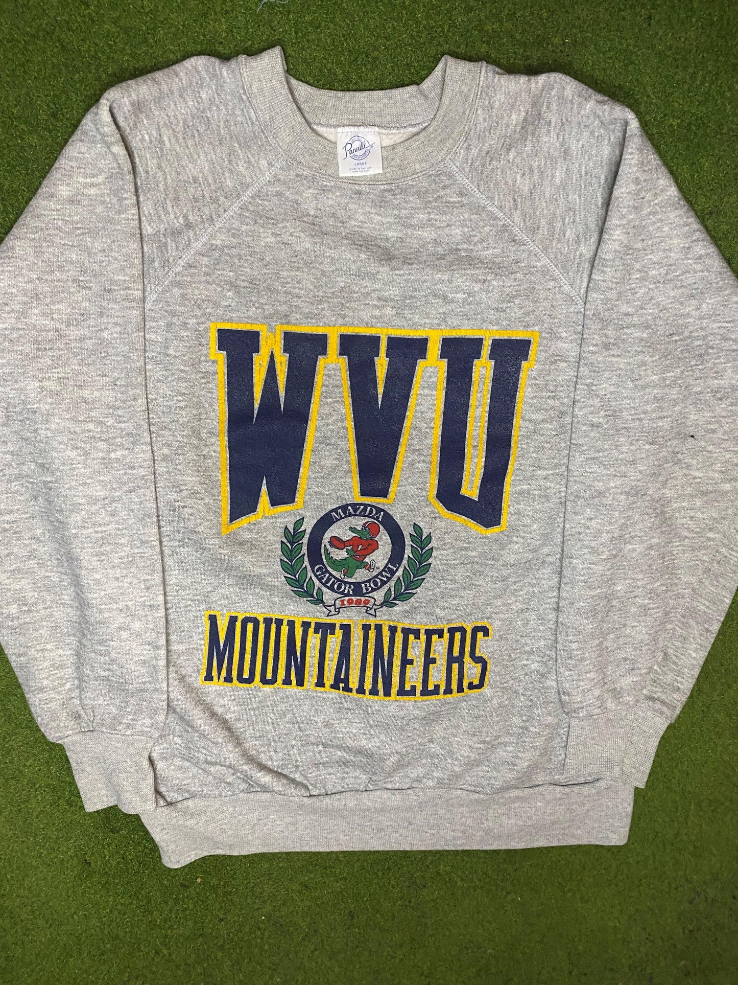 1989 WVU Mountaineers - Mazda Gator Bowl - Vintage College Football Sweatshirt (Large) 