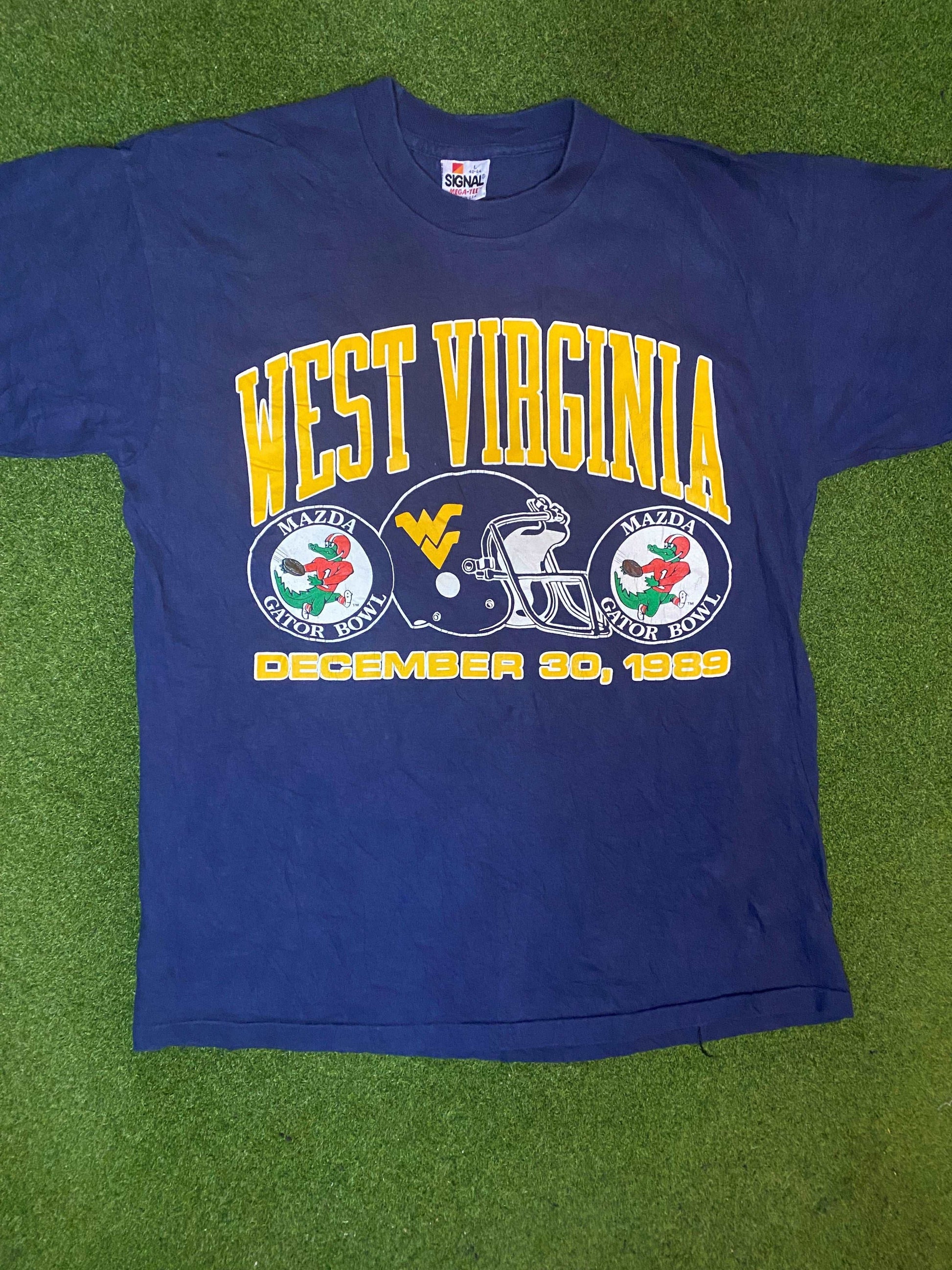 1989 West Virginia Mountaineers - Gator Bowl - Vintage College Football T-Shirt (Large)