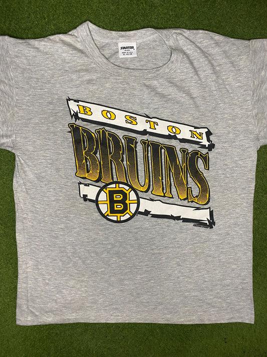 1990 Boston Bruins - Vintage NHL T Shirt (XL) - Gametime Vintage