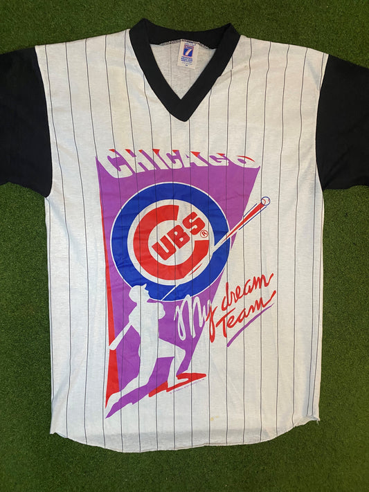 1990 Chicago Cubs - My Dream Team - Vintage MLB T-Shirt (Medium)