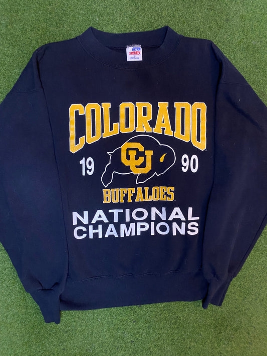 1990 Colorado Buffaloes - National Champions - Vintage College Football Sweatshirt (Medium) Gametime Vintage