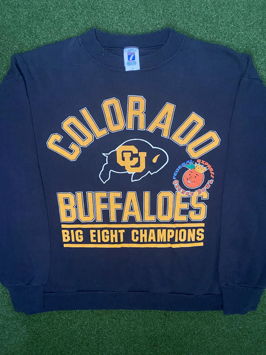 1990 Colorado Buffaloes - Big 8 Champions - Fed Ex Orange Bowl - Vintage College Sweatshirt (XL)