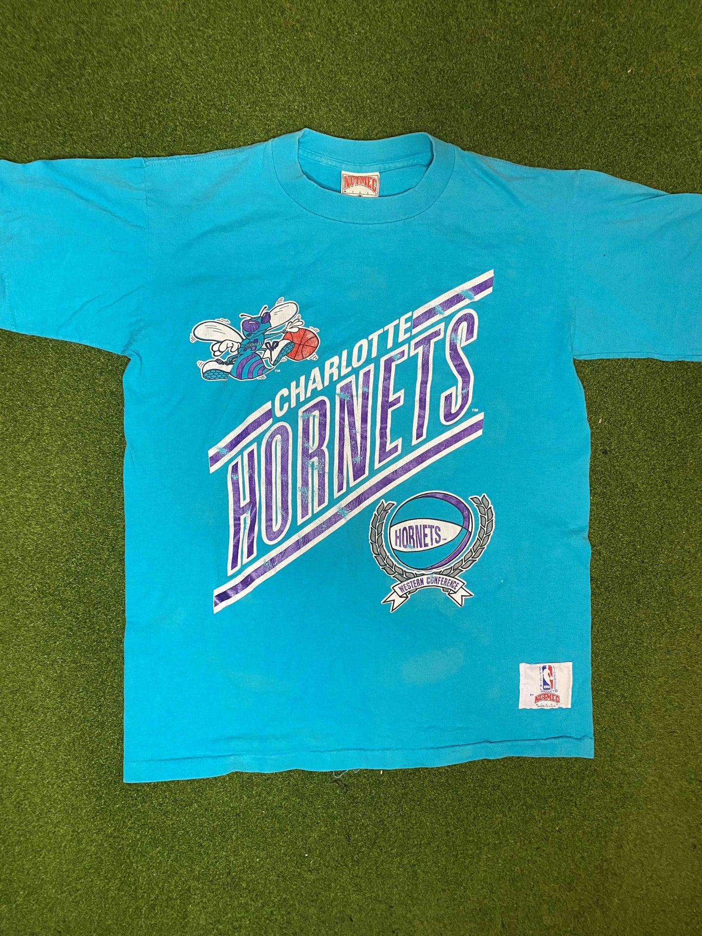 1990 Charlotte Hornets - Western Conference - Vintage NBA T-Shirt (Medium)