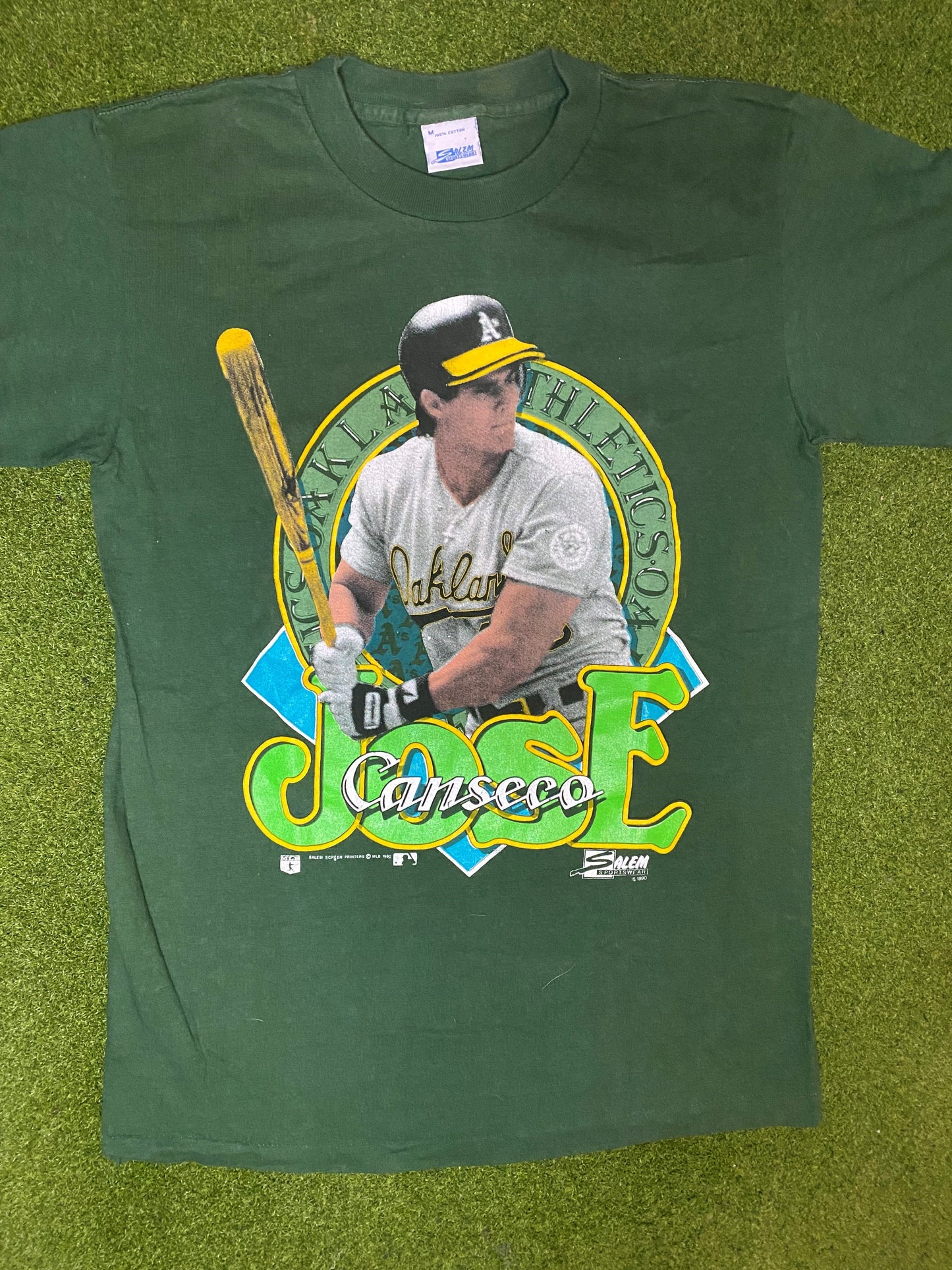 1990 Oakland Athletics - Jose Canseco - Vintage MLB Player T-Shirt (Medium) 