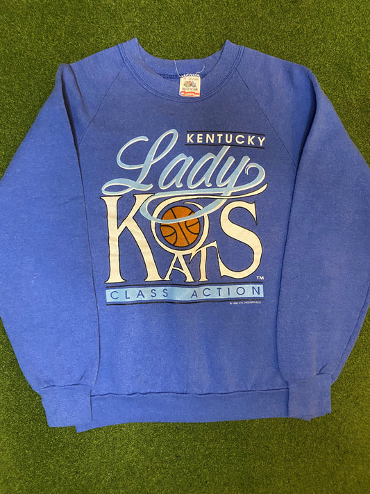 1990 Kentucky Lady Kats - Vintage College Basketball Sweatshirt (Medium)