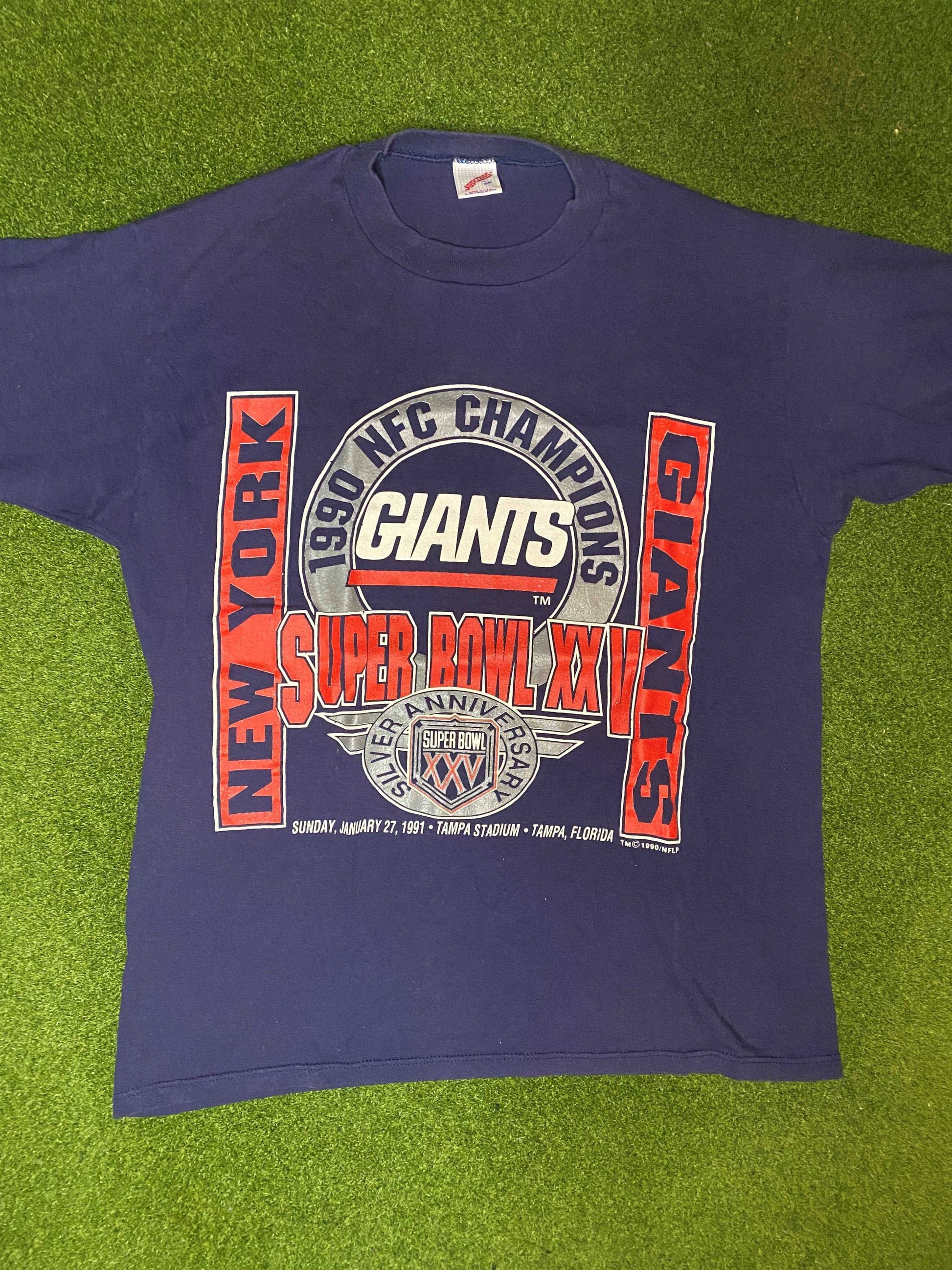 1990 New York Giants - Super Bowl XXV - Vintage NFL T-Shirt (Large)