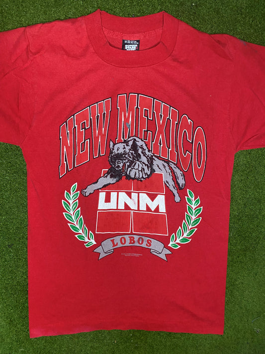 1990 New Mexico Lobos - Vintage College T-Shirt (Medium)