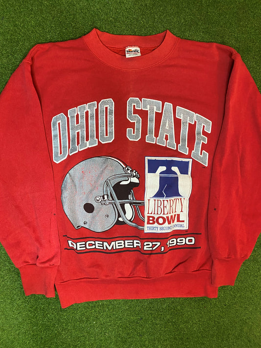 1990 Ohio State Buckeyes - Liberty Bowl - Vintage College Football Sweatshirt (Medium) 