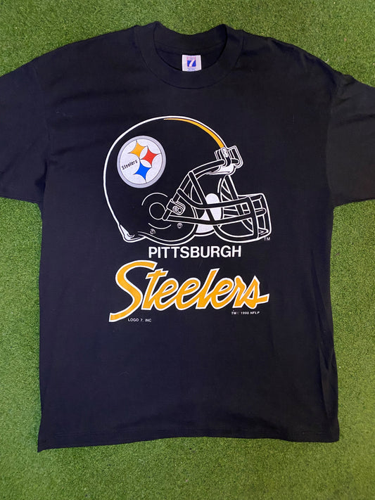 1990 Pittsburgh Steelers - Vintage NFL T-Shirt (XL) Gametime Vintage