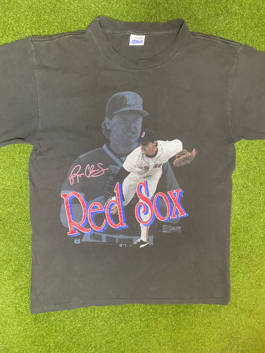 1990 Boston Red Sox - Rodger Clemens - Vintage MLB Player T-Shirt (Large) 