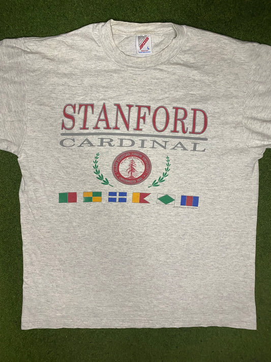 1990 Stanford Cardinals - Vintage College T-Shirt (Large) Gametime Vintage