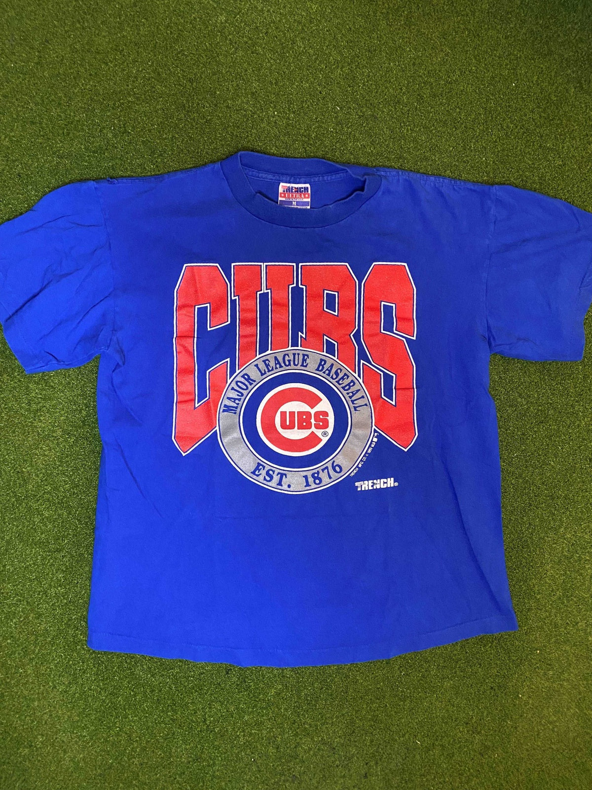 1990 Chicago Cubs - Big Logo - Vintage MLB Tee Shirt (Medium)