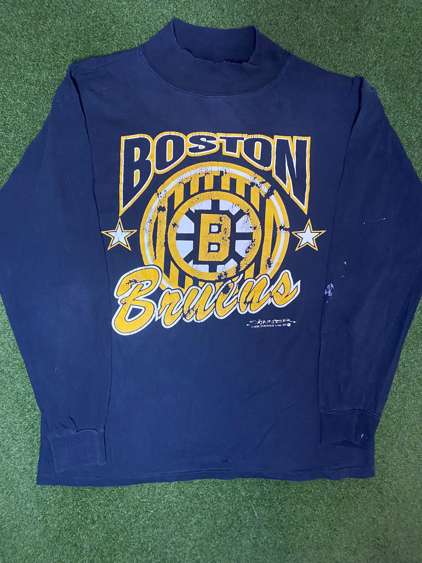 1991 Boston Bruins - Vintage NHL Long Sleeve (Large) 