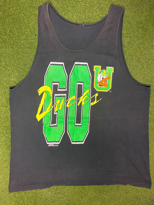 1991 Oregon Ducks - Vintage College Tank (XL) - Gametime Vintage