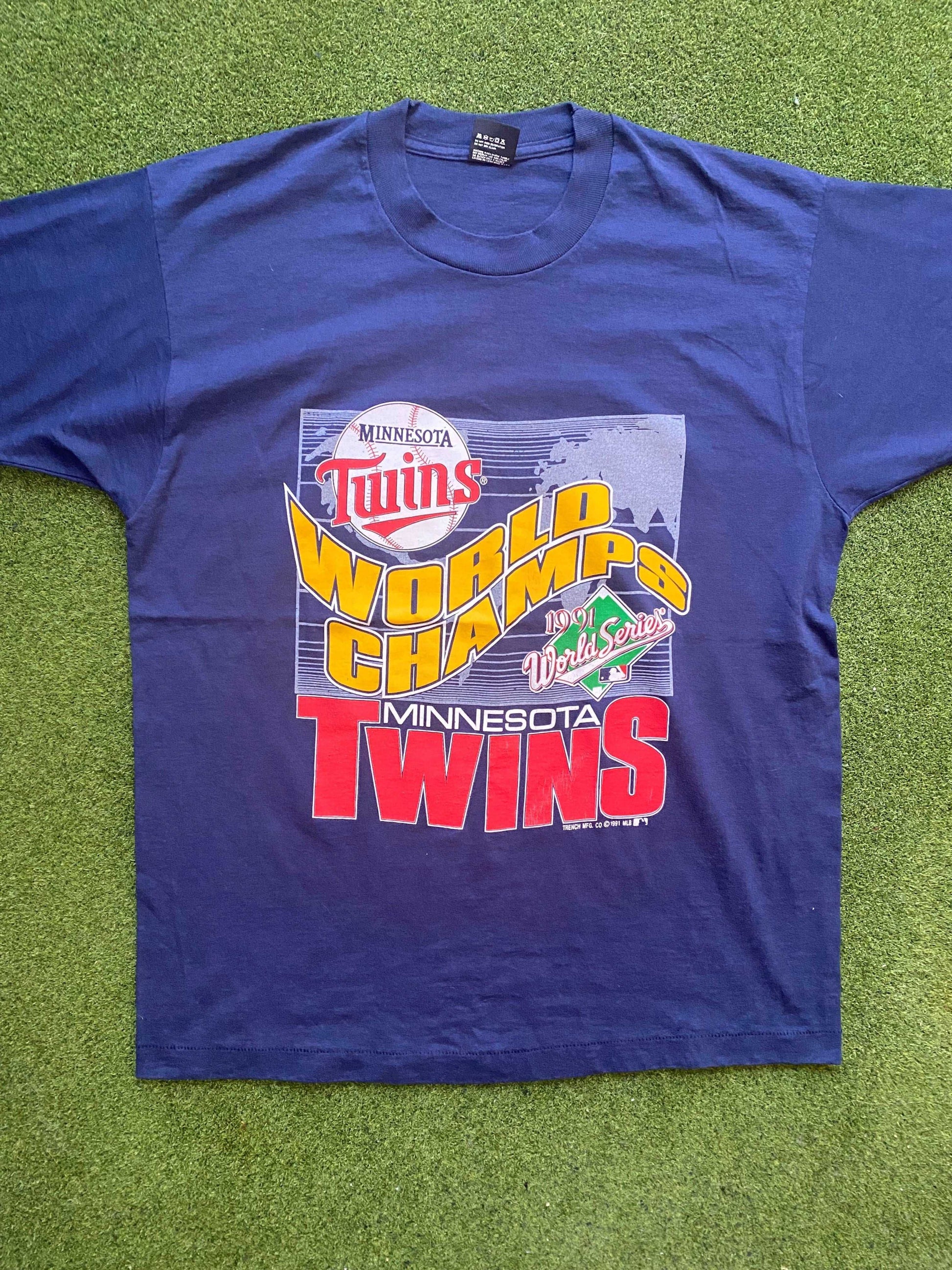 1991 Minnesota Twins - World Champs - Vintage MLB T-Shirt (XL)