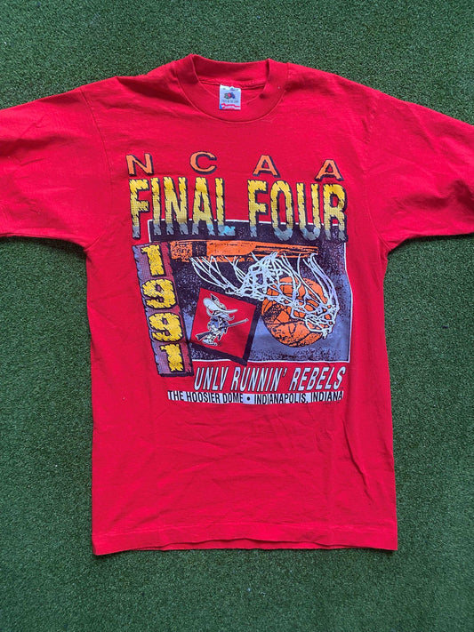 1991 UNLV Runnin' Rebels - Final Four - Vintage College Basketball Tee Shirt (Medium) - Gametime Vintage