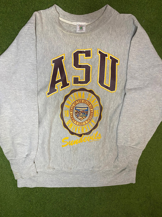 1992 Arizona State Sun Devils - Vintage University Crewneck Sweatshirt (Large) 